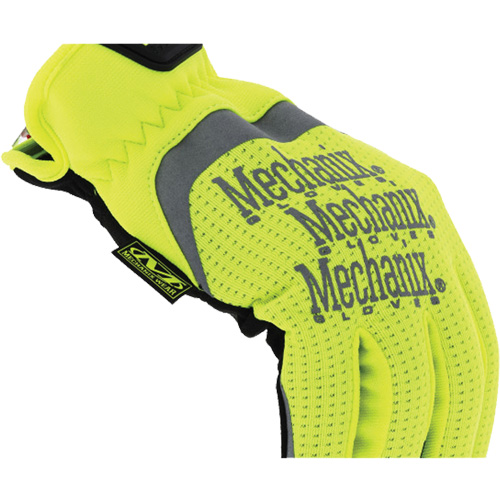 FastFit&reg; High-Visibility Work Gloves, Synthetic Palm, Size Medium/9 Mukwa Safety Services