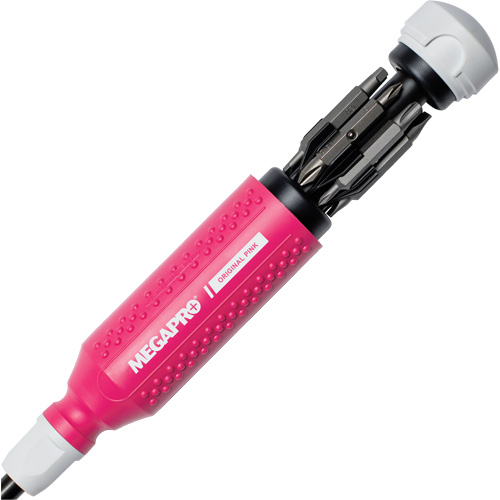 Original Pink 15-in-1 Multi-Bit Screwdriver, 8-37/50" L, Textured Handle Mukwa Safety Services
