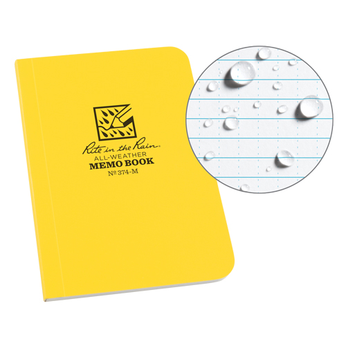 Memo Book, Soft Cover, Yellow, 112 Pages, 3-1/2" W x 5" L Mukwa Safety Services