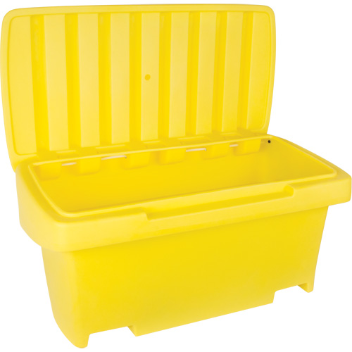 Heavy-Duty Outdoor Salt and Sand Storage Container, 24" x 48" x 24", 10 cu. Ft., Yellow Mukwa Safety Services
