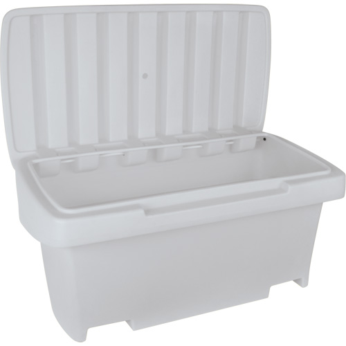 Heavy-Duty Outdoor Salt and Sand Storage Container, 24" x 48" x 24", 10 cu. Ft., Grey Mukwa Safety Services