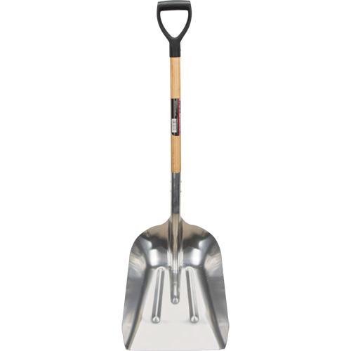 Scoop Shovel, Wood, Aluminum Blade, D-Grip Handle, 24-1/2" Length Mukwa Safety Services
