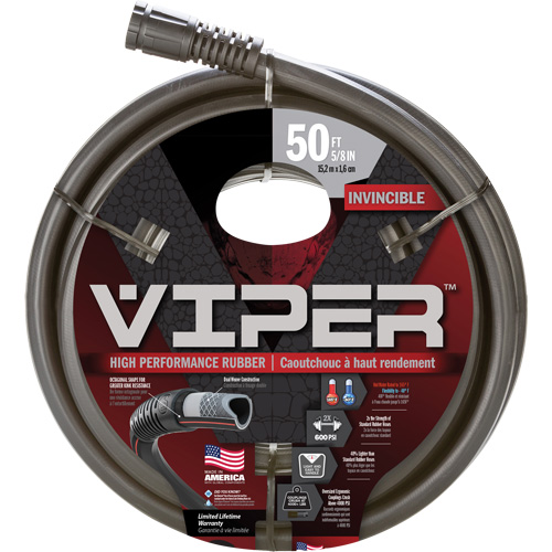 Viper&reg; High Performance Hose, Rubber, 5/8" dia. x 50' Mukwa Safety Services