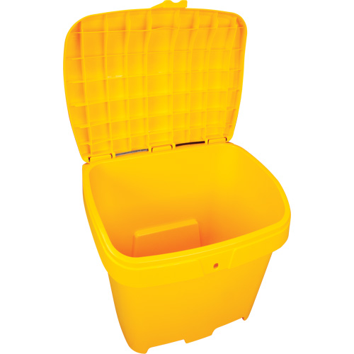Salt & Sand Storage Bins, With Hasp, 21" x 27" x 26", 4.24 cu. ft., Yellow Mukwa Safety Services