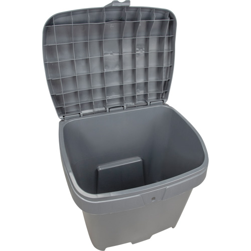 Salt & Sand Storage Bins, With Hasp, 21" x 27" x 26", 4.24 cu. ft., Grey Mukwa Safety Services