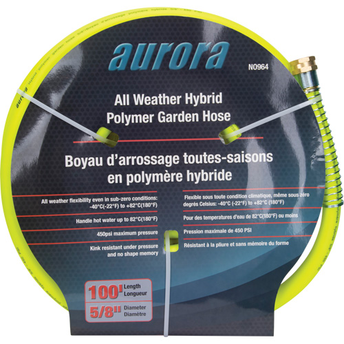 Hybrid Garden Hose, Copolymer, 5/8" dia. x 100' Mukwa Safety Services