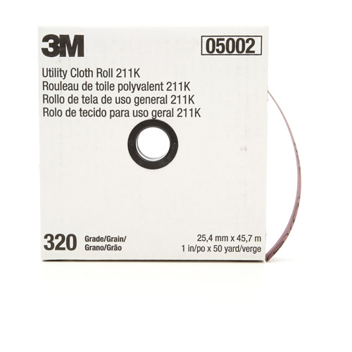 Rouleau de toile abrasive polyvalente 211K, Oxyde d'aluminium, 1" la x 150' lo, Grain 320 Mukwa Safety Services
