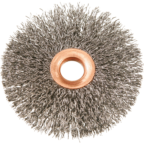 3" Copper Centre Crimped Wire Wheels, 3" Dia., 0.012" Fill, 1/2" Arbor Mukwa Safety Services