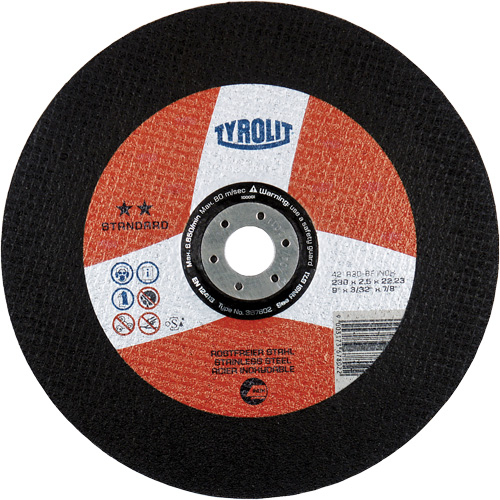 Disque de coupe INOX de premi&egrave;re qualit&eacute;, 6" x 5/64", Arbre de 7/8", Type 27, Oxyde d'aluminium, 10 200 Tr/min Mukwa Safety Services