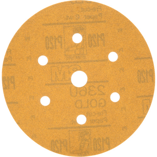 Hookit Dust-Free Sanding Disc, 6" Dia., P120 Grit, Aluminum Oxide, C-Weight Mukwa Safety Services