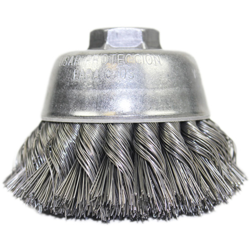 Brosse-boisseau &agrave; fil nou&eacute;, 3-1/2" dia. x 5/8"-11 arbre Mukwa Safety Services