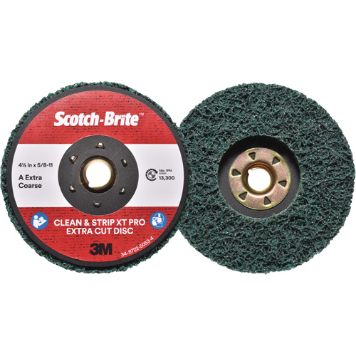 Scotch-Brite Clean & Strip XT Pro Extra Cut Disc, 4-1/2" Dia., Extra Coarse Grit, Aluminum Oxide Mukwa Safety Services