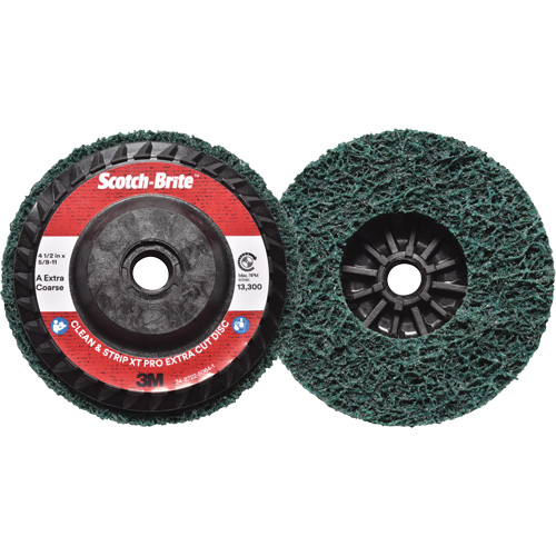 Disque extra coupe  Clean and Strip  XT Pro Scotch-Brite, 4-1/2" dia., Grain Extra grossier, Oxyde d'aluminium Mukwa Safety Services