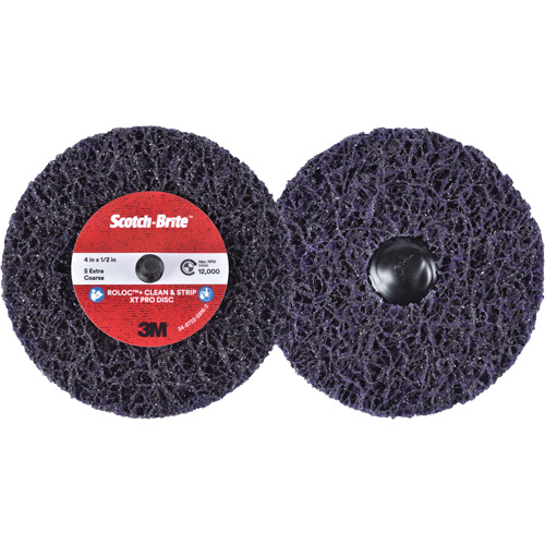 Scotch-Brite Roloc+ Clean & Strip XT Pro Disc, 4" Dia., Extra Coarse Grit, Silicon Carbide Mukwa Safety Services