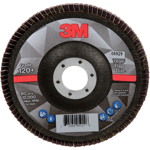 Disque &agrave; lamelles &agrave; changement rapide 769F, 5" x 7/8", Type 29, Grain 120+, C&eacute;ramique Mukwa Safety Services