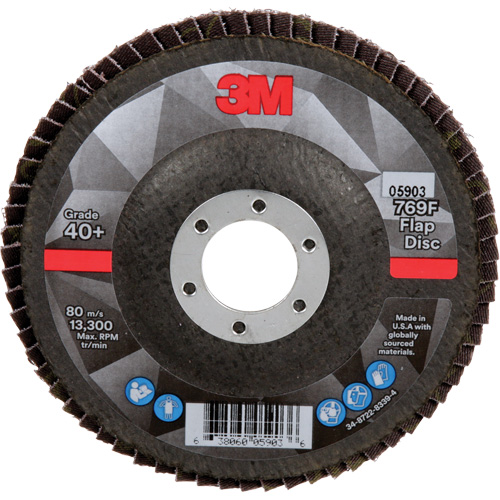 769F Quick Change Flap Disc, 4-1/2" x 7/8", Type 27, 40+ Grit, Ceramic Mukwa Safety Services