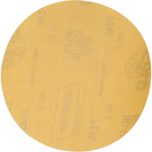 Disque de ponçage en papier H&L Gold Reserve A296 avec trous d'aspiration, dia 6", Grain 240, Oxyde d'aluminium, Poids C Mukwa Safety Services