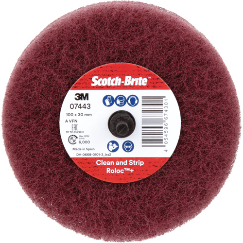 Scotch-Brite Roloc Plus General Purpose Scuffing Wheel, 4" Dia. Mukwa Safety Services