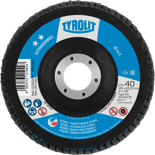 Disque &agrave; lamelles 2-en-1, 5" x Type 27A, Grain 60 Mukwa Safety Services