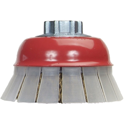 Brosse-boisseau en fil m&eacute;tallique serti avec grille de protection Mukwa Safety Services