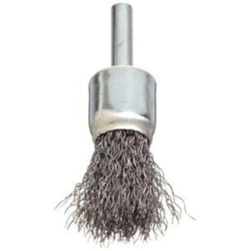 Brosse &agrave; fils cr&ecirc;p&eacute;s avec moyeu, 3/4", Fils 0,006", Tige 1/4" Mukwa Safety Services