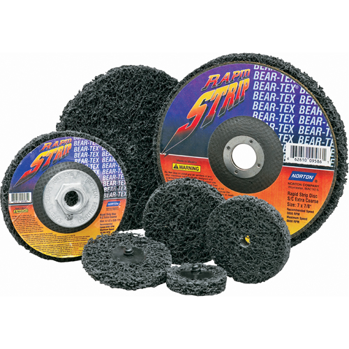 Bear-Tex Rapid Strip Discs, 4-1/2" Dia., Extra Coarse Grit, Silicon Carbide Mukwa Safety Services