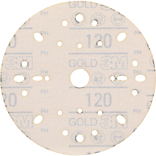 Disque abrasif dor&eacute; Hookit, dia 6", Grain 120, Oxyde d'aluminium, Poids C Mukwa Safety Services