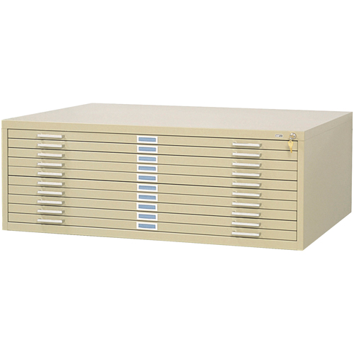 Steel Plan Files, 10 Drawers, 46-3/8" W x 35-3/8" D x 16-1/2" H Mukwa Safety Services