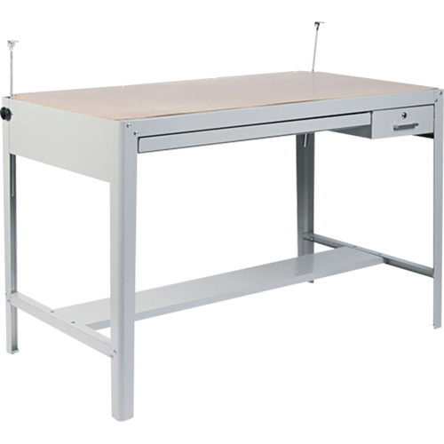 Precision Drafting Table Base, 56-3/8" W x Grey Mukwa Safety Services