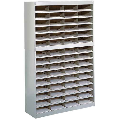 Heavy-duty Literature Organizers, Stationary, 60 Slots, Steel, 37-1/2" W x 12-3/4" D x 60" H Mukwa Safety Services