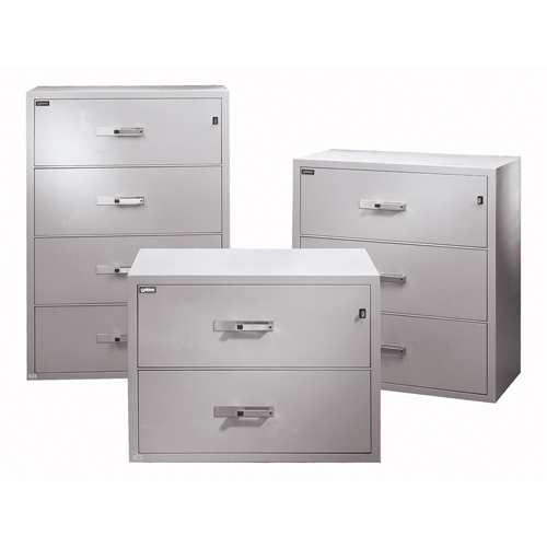 Fire Resistant Filing Cabinets, Steel, 3 Drawers, 38-3/4" W x 23-1/2" D x 42" H, Black Mukwa Safety Services