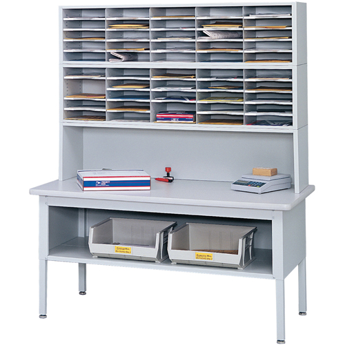 Mobilier E-Z Sort pour la salle du courrier- Tables de tri avec tablette-Dessus de table, 60" la x 28" p x 36" h, Stratifi&eacute; Mukwa Safety Services