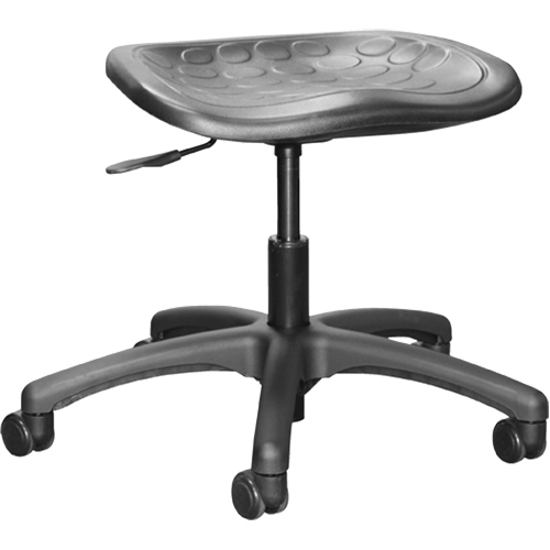 Shoptech Ergonomic Industrial Stools, Mobile, Adjustable, 16" - 21-1/2", Polyurethane Seat, Black Mukwa Safety Services