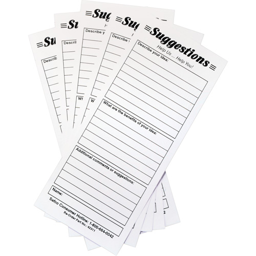 Suggestion Boxes - Suggestion Cards, 25/pkg Mukwa Safety Services