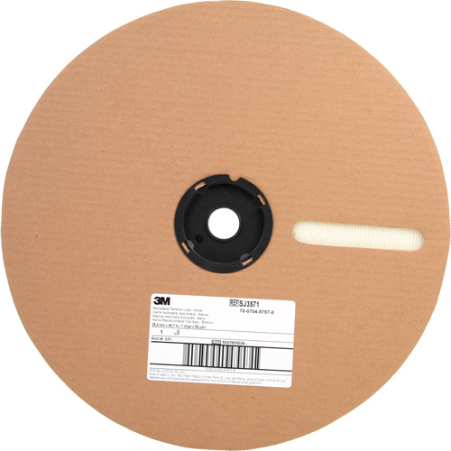Fastener, Hook, 50 yds x 1", Adhesive, White Mukwa Safety Services