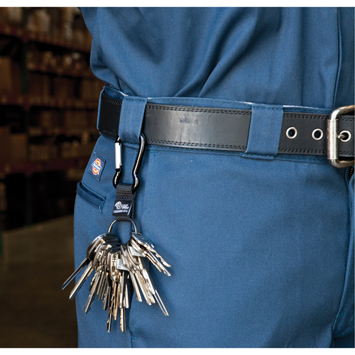 Split Ring Key Holder, Zinc Alloy Metal, 4-1/2" Cable, Carabiner Attachment Mukwa Safety Services