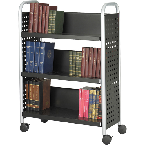 Scoot Book Carts, 200 lbs. Capacity, Black, 14-1/4" D x 33" L x 44-1/4" H, Steel Mukwa Safety Services