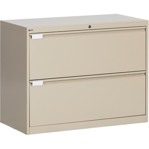Classeur lat&eacute;ral, Acier, 2 tiroirs, 36" la x 18" p x 27-7/8" h, Beige Mukwa Safety Services