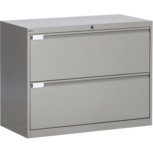 Classeur lat&eacute;ral, Acier, 2 tiroirs, 36" la x 18" p x 27-7/8" h, Gris Mukwa Safety Services