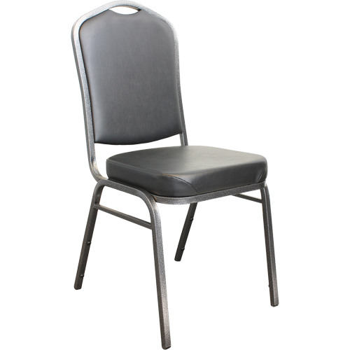 Stacking Chairs, Vinyl, 37" High, 275 lbs. Capacity, Black Mukwa Safety Services