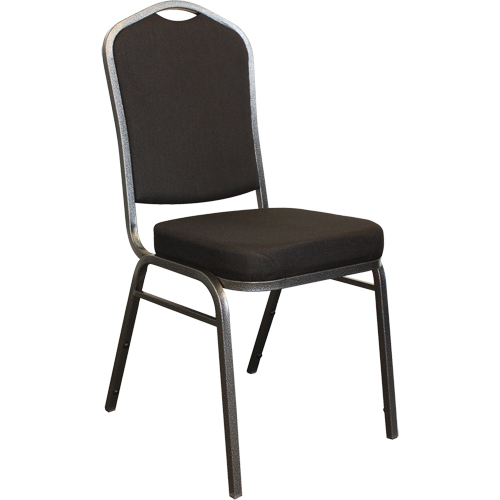 Chaises empilables, Tissu, Hauteur 37", Capacit&eacute; 275 lb, Noir Mukwa Safety Services