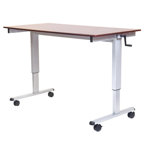 Postes de travail ajustables pour travail assis et debout , , 48-1/2" h x 48" la x 32-1/2" p, Noyer Mukwa Safety Services