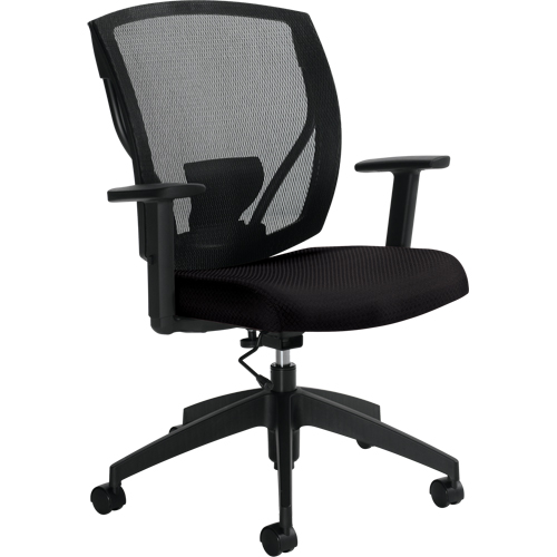 Task Chairs, Vinyl, Black, 300 lbs. Capacity Mukwa Safety Services
