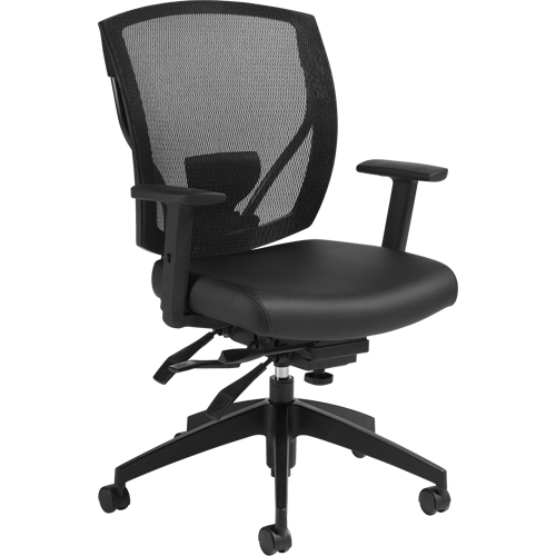 Multi-Tilter Arm Chairs, Vinyl, Black, 300 lbs. Capacity Mukwa Safety Services