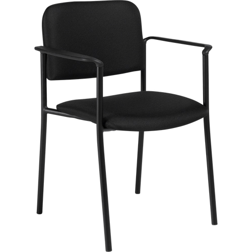 Stacking Chairs, Fabric, 32" High, 300 lbs. Capacity, Black Mukwa Safety Services