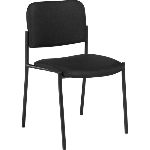 Chaises sans accoudoirs empilables, Tissu, Hauteur 32", Capacit&eacute; 300 lb, Noir Mukwa Safety Services