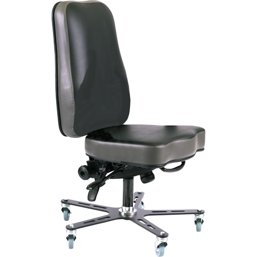 Synergo I Ergonomic Chair, Mobile, Vinyl Seat, Black Mukwa Safety Services