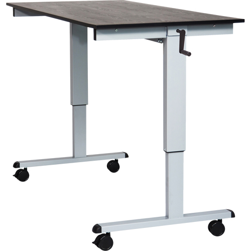 Bureau ajustable pour travail assis et debout, , 48-1/2" h x 59" la x 29-1/2" p, Noir Mukwa Safety Services