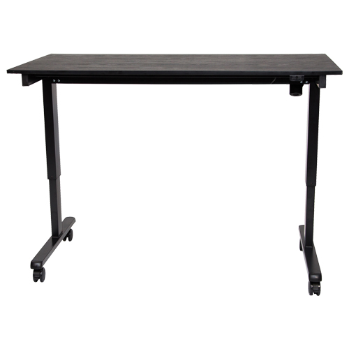 Adjustable Stand-Up Desk, Stand-Alone Desk, 45-1/4" H x 29-1/2" D, Black Mukwa Safety Services