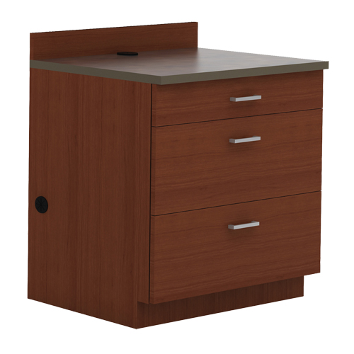 Armoire modulaire de base, 3 tiroirs, 36" la x 25" p x 39" h, Acajou Mukwa Safety Services